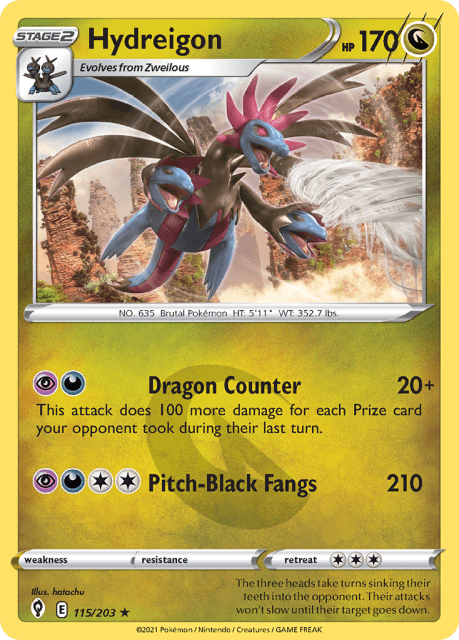Hydreigon (Holofoil) (115) — Evolving Skies