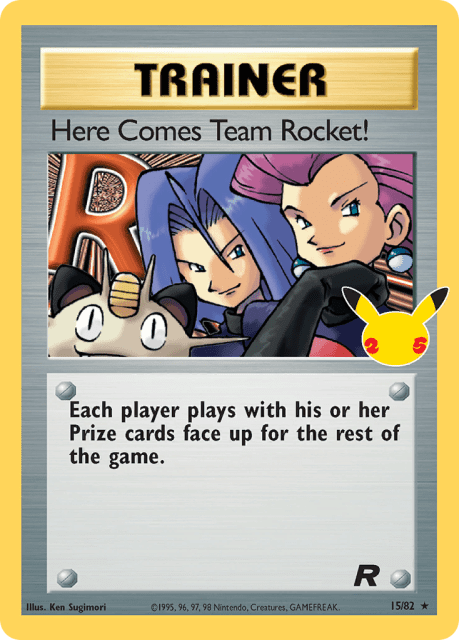 Here Comes Team Rocket! (Holofoil) (15) — Celebrations: Classic Collection