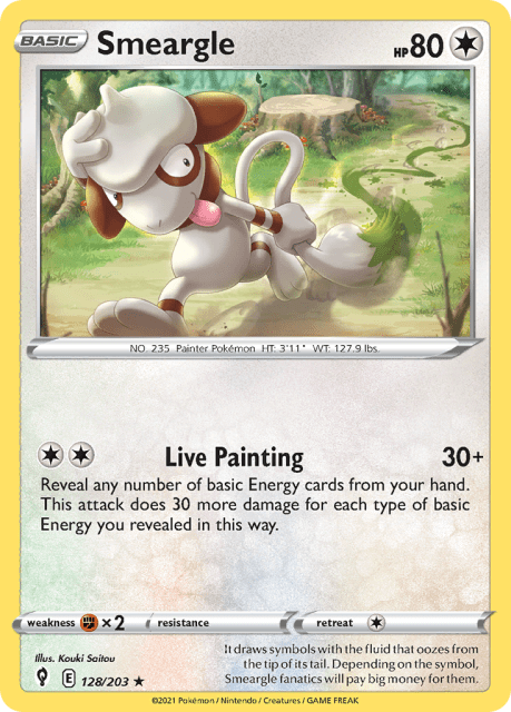 Smeargle (Play Pokemon Stamp) (128) — Evolving Skies