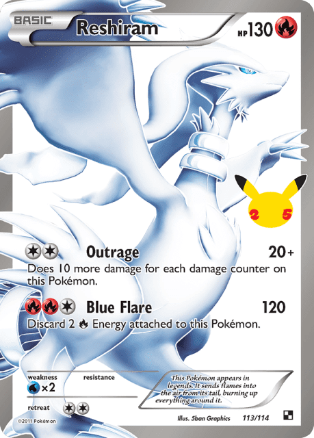 Reshiram (Holofoil) (113) — Celebrations: Classic Collection