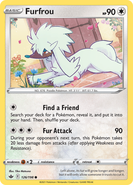 Furfrou (Reverse Holofoil) (126) — Chilling Reign
