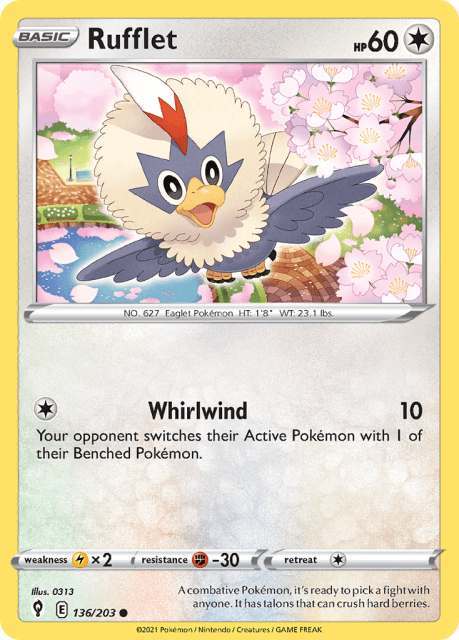 Rufflet (Reverse Holofoil) (136) — Evolving Skies
