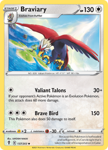 Braviary (Reverse Holofoil) (137) — Evolving Skies