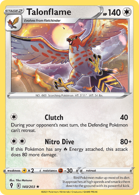 Talonflame (Reverse Holofoil) (140) — Evolving Skies