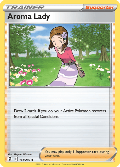 Aroma Lady (Reverse Holofoil) (141) — Evolving Skies
