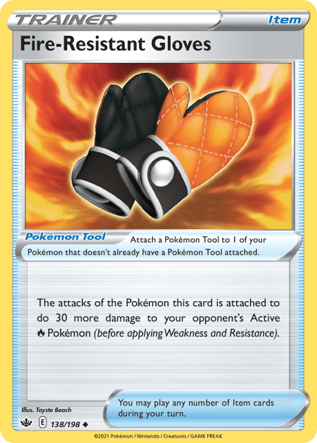 Fire-Resistant Gloves (Reverse Holofoil) (138) — Chilling Reign