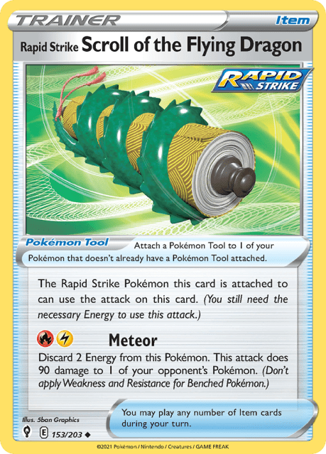 Rapid Strike Scroll of the Flying Dragon (Reverse Holofoil) (153) — Evolving Skies