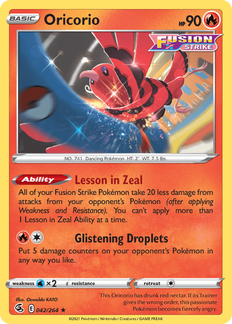 Oricorio (Play Pokemon Stamp) (42) — Fusion Strike