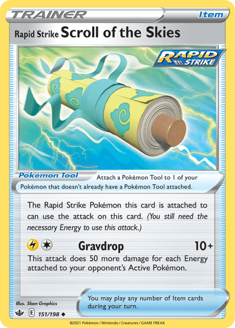 Rapid Strike Scroll of the Skies (Reverse Holofoil) (151) — Chilling Reign