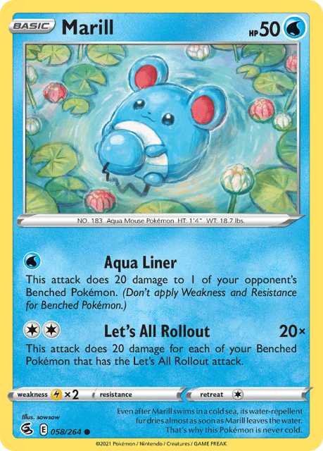 Marill (Reverse Holofoil) (58) — Fusion Strike