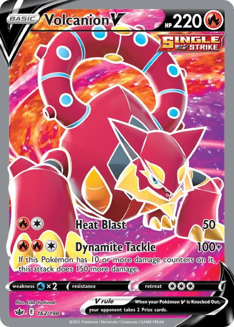 Volcanion V (Holofoil) (162) — Chilling Reign