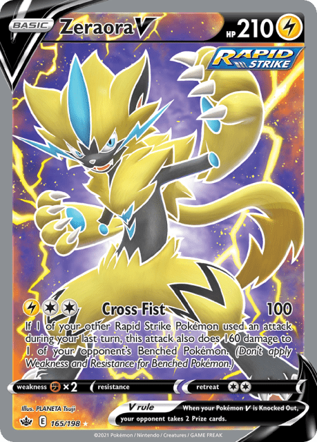 Zeraora V (Holofoil) (165) — Chilling Reign