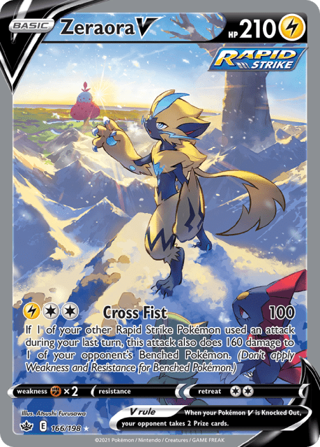 Zeraora V (Holofoil) (166) — Chilling Reign
