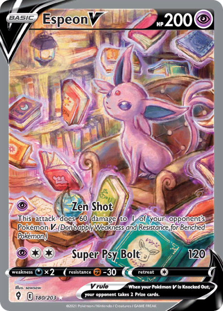 Espeon V (Holofoil) (180) — Evolving Skies