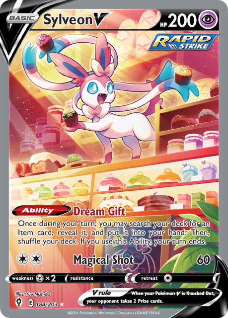 Sylveon V (Holofoil) (184) — Evolving Skies