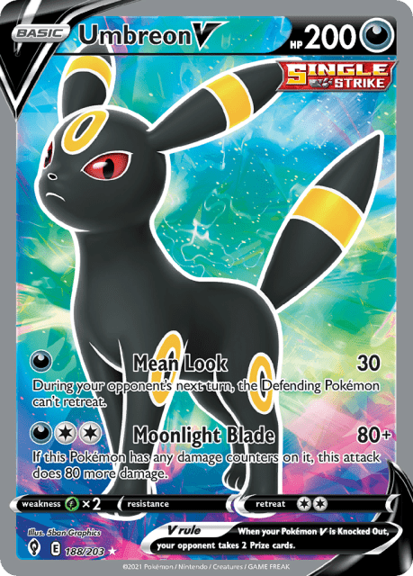 Umbreon V (Holofoil) (188) — Evolving Skies