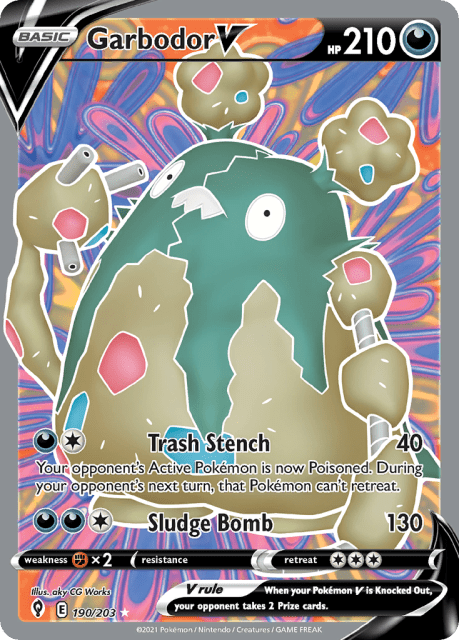 Garbodor V (Holofoil) (190) — Evolving Skies