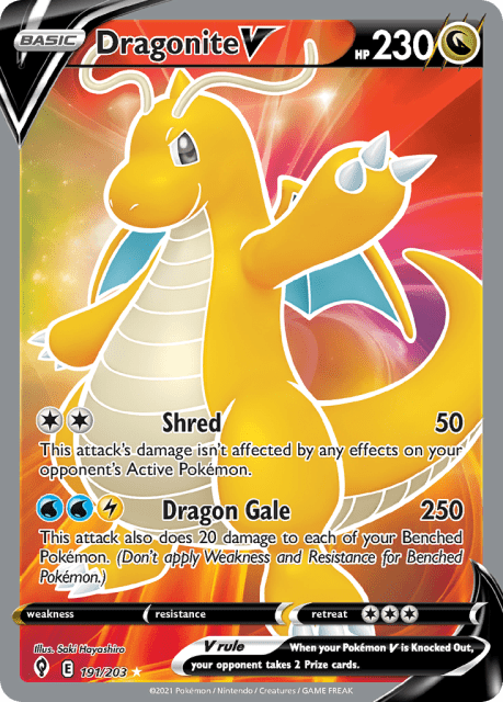 Dragonite V (Holofoil) (191) — Evolving Skies