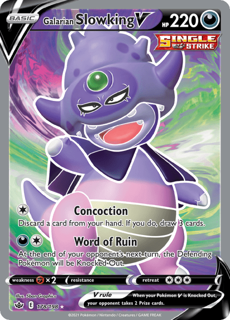 Galarian Slowking V (Holofoil) (178) — Chilling Reign