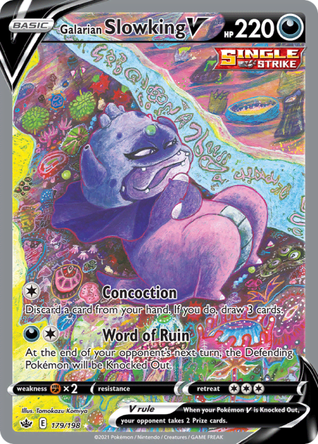 Galarian Slowking V (Holofoil) (179) — Chilling Reign