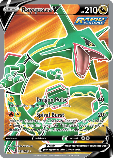 Rayquaza V (Holofoil) (193) — Evolving Skies