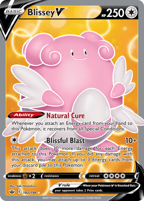 Blissey V (Holofoil) (182) — Chilling Reign