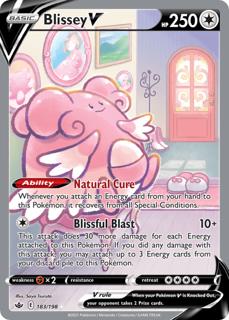 Blissey V (Holofoil) (183) — Chilling Reign
