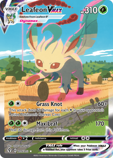 Leafeon VMAX (Holofoil) (205) — Evolving Skies