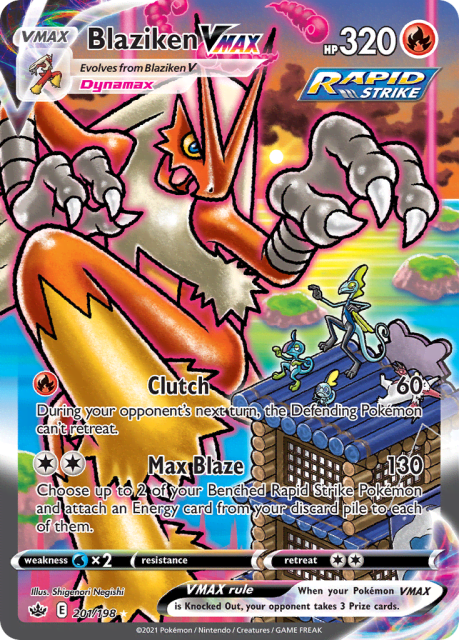 Blaziken VMAX (Holofoil) (201) — Chilling Reign