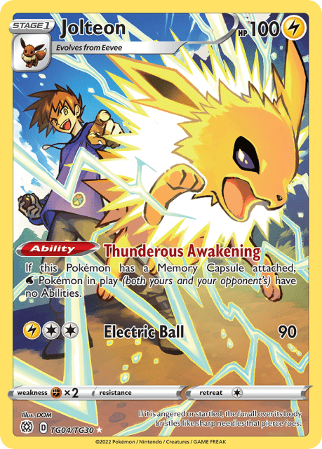 Jolteon (Holofoil) (TG04) — Brilliant Stars Trainer Gallery