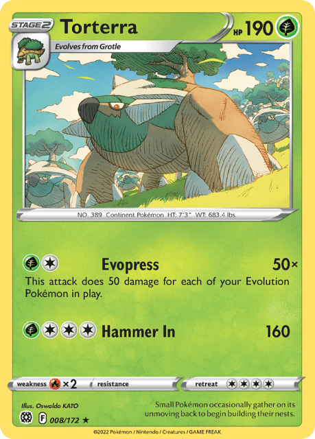 Torterra (Play Pokemon Stamp Holofoil) (8) — Brilliant Stars