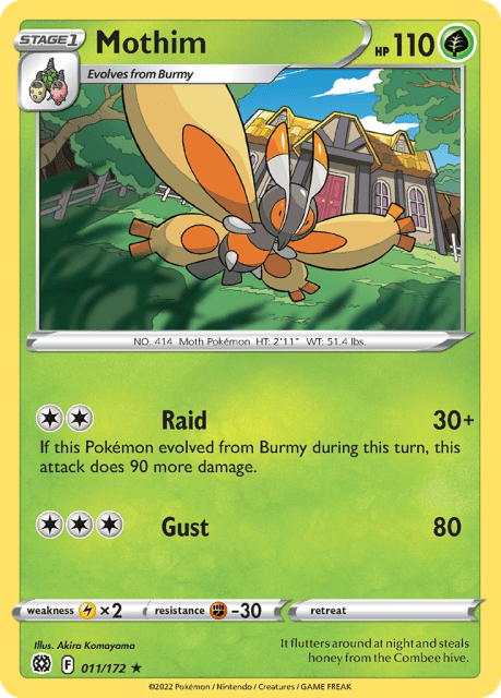 Mothim (Reverse Holofoil) (11) — Brilliant Stars