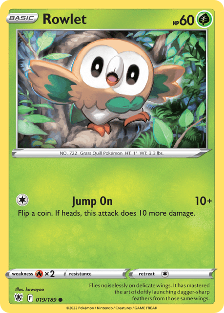 Rowlet (Reverse Holofoil) (19) — Astral Radiance