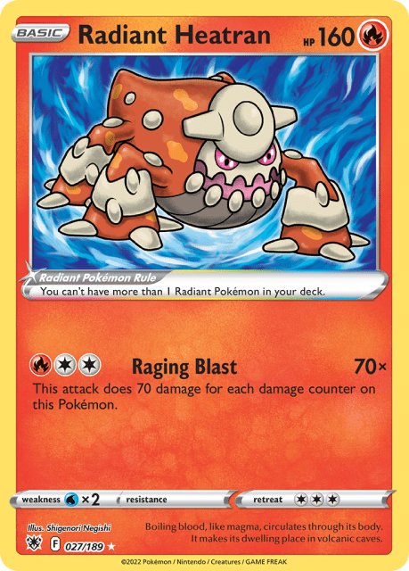 Radiant Heatran (Play Pokemon Stamp) (27) — Astral Radiance
