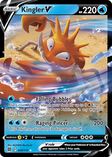 Kingler V (Holofoil) (28) — Brilliant Stars