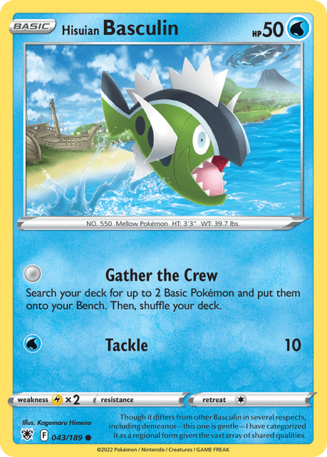 Hisuian Basculin (Play Pokemon Stamp Holofoil) (43) — Astral Radiance