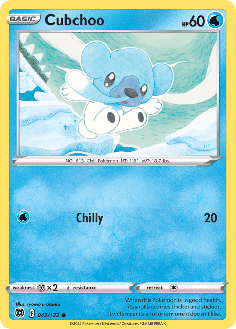 Cubchoo (Reverse Holofoil) (42) — Brilliant Stars