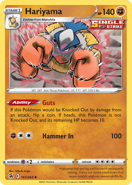 Hariyama (Reverse Holofoil) (143) — Fusion Strike