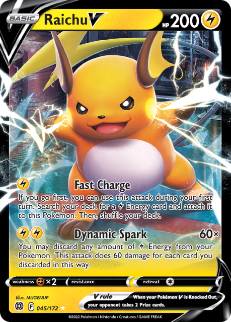 Raichu V (Play Pokemon Stamp Holofoil) (45) — Brilliant Stars