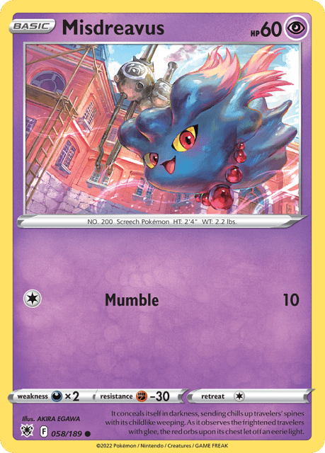 Misdreavus (Reverse Holofoil) (58) — Astral Radiance