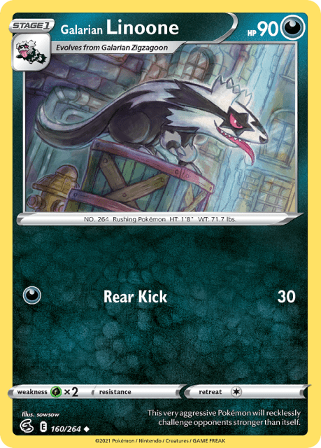 Galarian Linoone (Reverse Holofoil) (160) — Fusion Strike