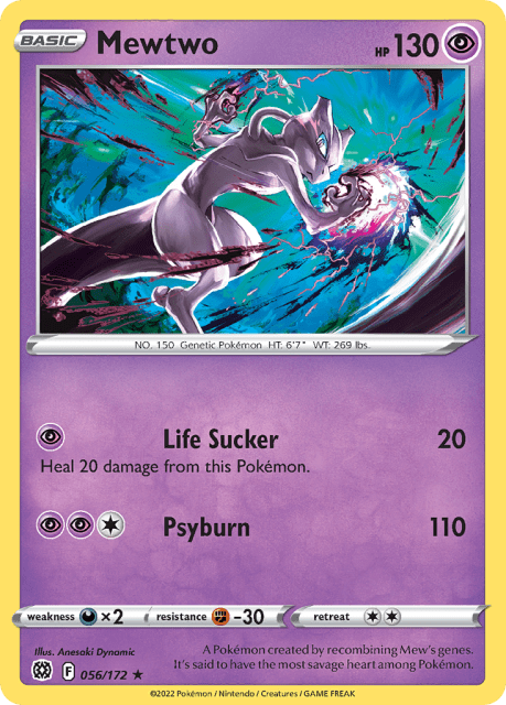 Mewtwo (Reverse Holofoil) (56) — Brilliant Stars