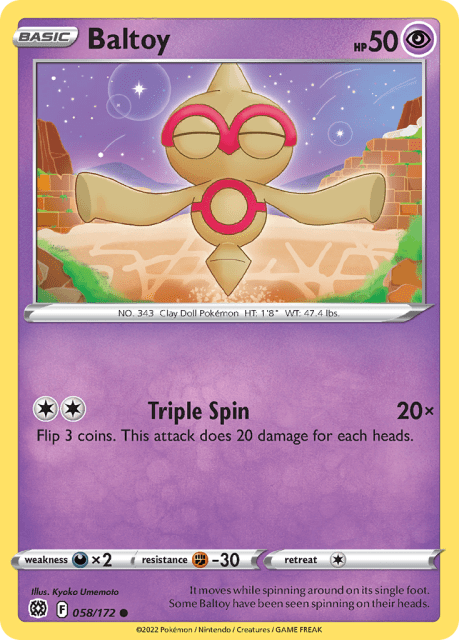 Baltoy (Reverse Holofoil) (58) — Brilliant Stars