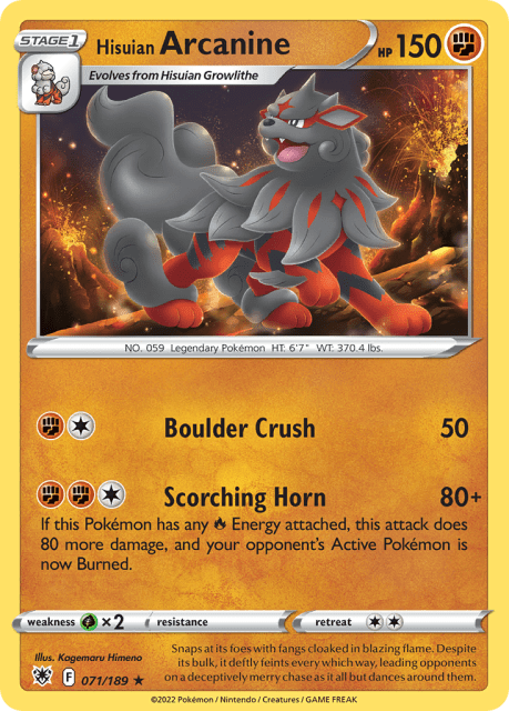 Hisuian Arcanine (71) — Astral Radiance