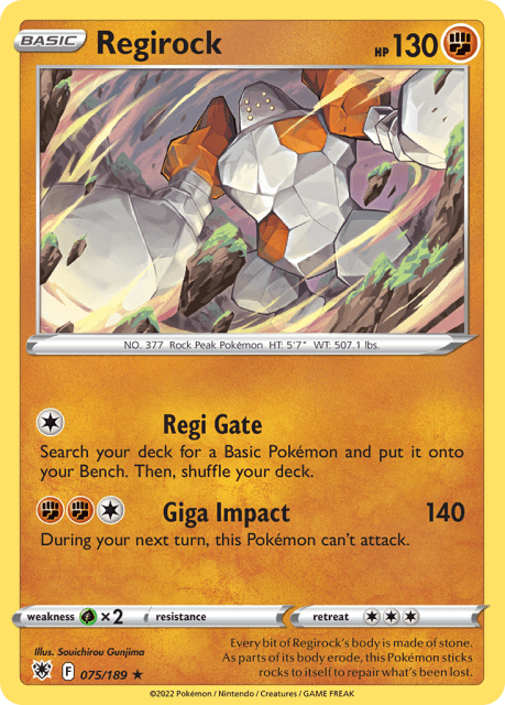 Regirock (Reverse Holofoil) (75) — Astral Radiance