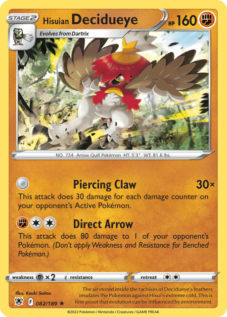 Hisuian Decidueye (Reverse Holofoil) (82) — Astral Radiance
