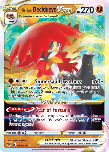Hisuian Decidueye VSTAR (Holofoil) (84) — Astral Radiance
