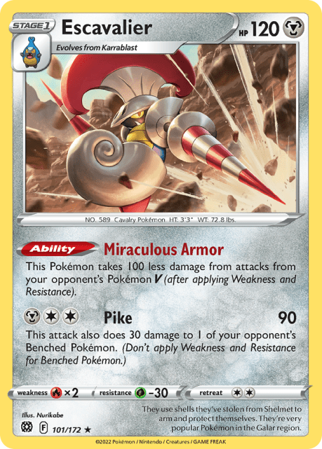 Escavalier (Reverse Holofoil) (101) — Brilliant Stars