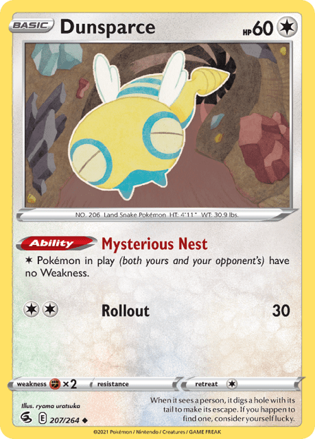 Dunsparce (Play Pokemon Stamp) (207) — Fusion Strike