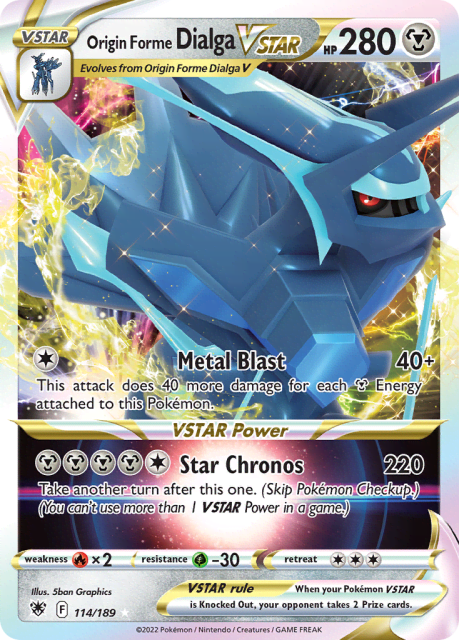 Origin Forme Dialga VSTAR (Play Pokemon Stamp Holofoil) (114) — Astral Radiance